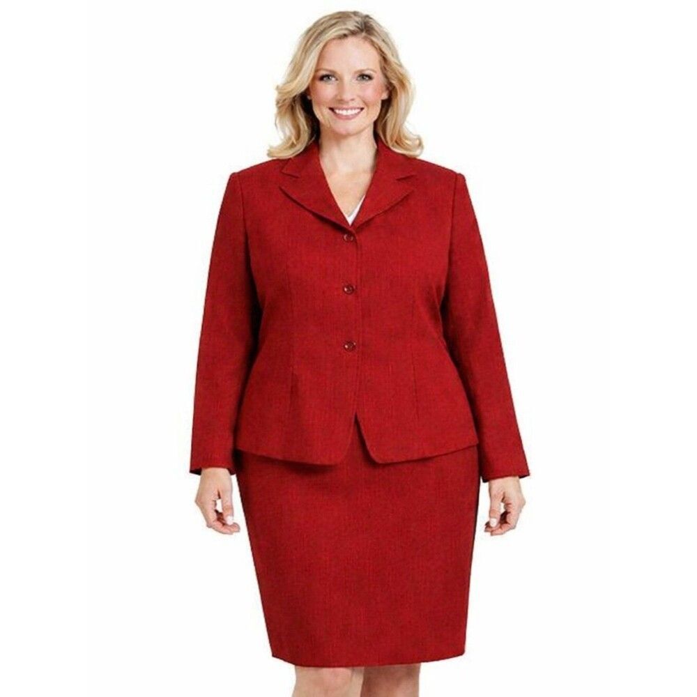Talbots Skirt Suit Size 16 Pencil Skirt & Blazer Red NWT